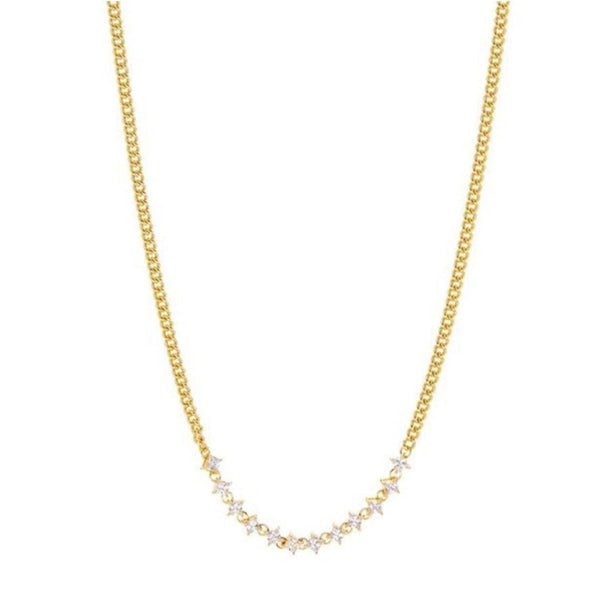 Luv Aj Ballier Curb Chain Necklace in Gold available at 1love2hugs3kisses ibiza