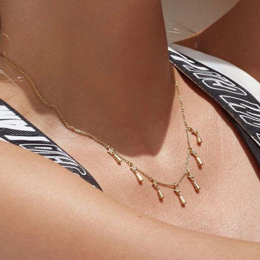 Luv Aj Celestial Shaker Necklace in Gold available at 1love2hugs3kisses Ibiza