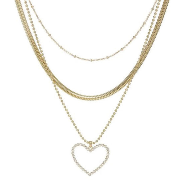 Luv Aj Heart Charm Necklace in Gold available at 1love2hugs3kisses Ibiza