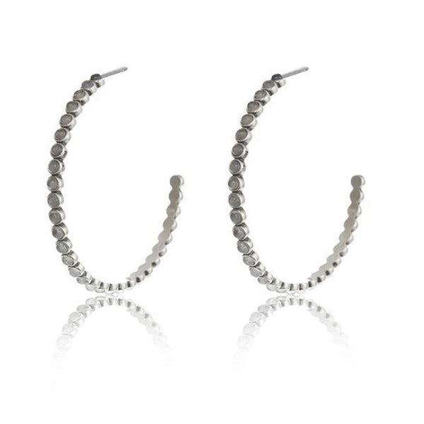 Luv Aj Oversized Quartz Stud Hoops Earrings in Silver available at 1love2hugs3kisses Ibiza