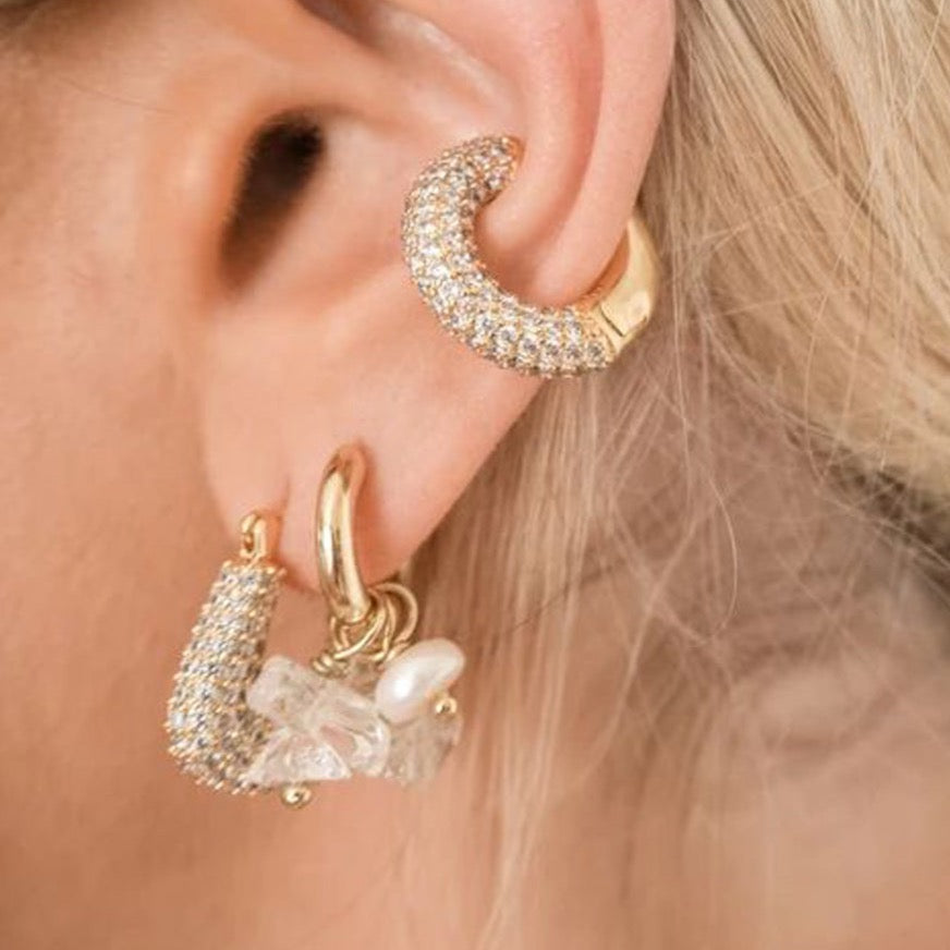 Luv Aj Pave Amalfi ear cuff in Gold available at 1love2hugs3kisses ibiza