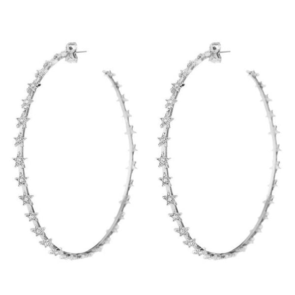 Luv Aj Star Hoops Earrings in Silver available at 1love2hugs3kisses Ibiza