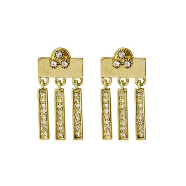 Luv Aj The Moroccan Dangle Studs Earrings in Gold available at 1love2hugs3kisses Ibiza