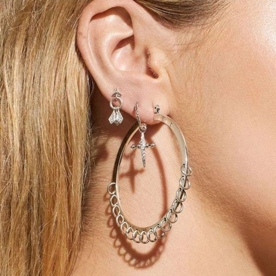 Luv Aj The Pierced Hoops Earrings in Gold available at 1love2hugs3kisses Ibiza