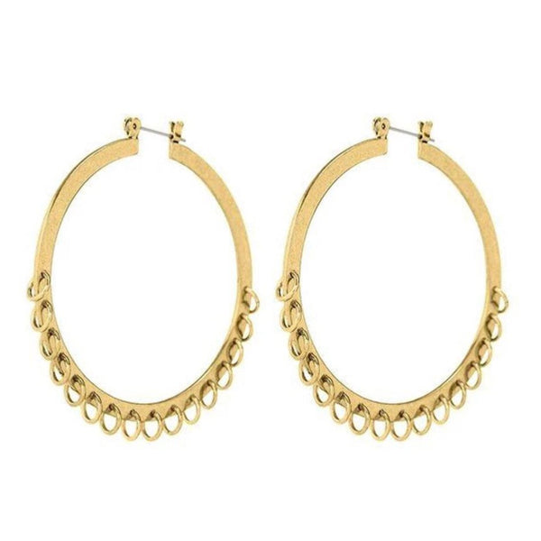 Luv Aj The Pierced Hoops Earrings in Gold available at 1love2hugs3kisses Ibiza