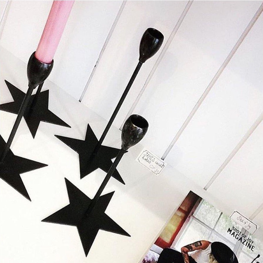 M et M James Candle Holder Star - Black available at 1love2hugs3kisses ibiza