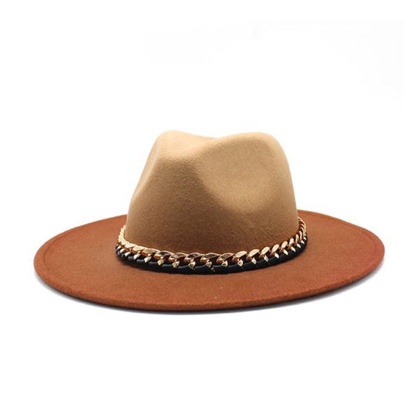 Ombre Wool Hat with Chain Brown available at 1love2hugs3kisses ibiza