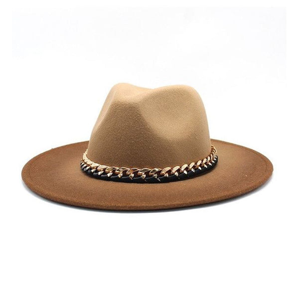 Ombre Wool Hat with Chain - Khaki available at 1love2hugs3kisses Ibiza 