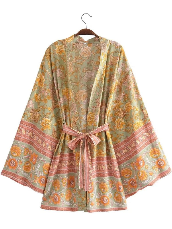 Short Kimono Green Floral from 1love2hugs3kisses ibiza