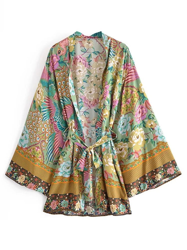 Short Kimono Mistic Peacock Green from. 1love2hugs3kisses ibiza