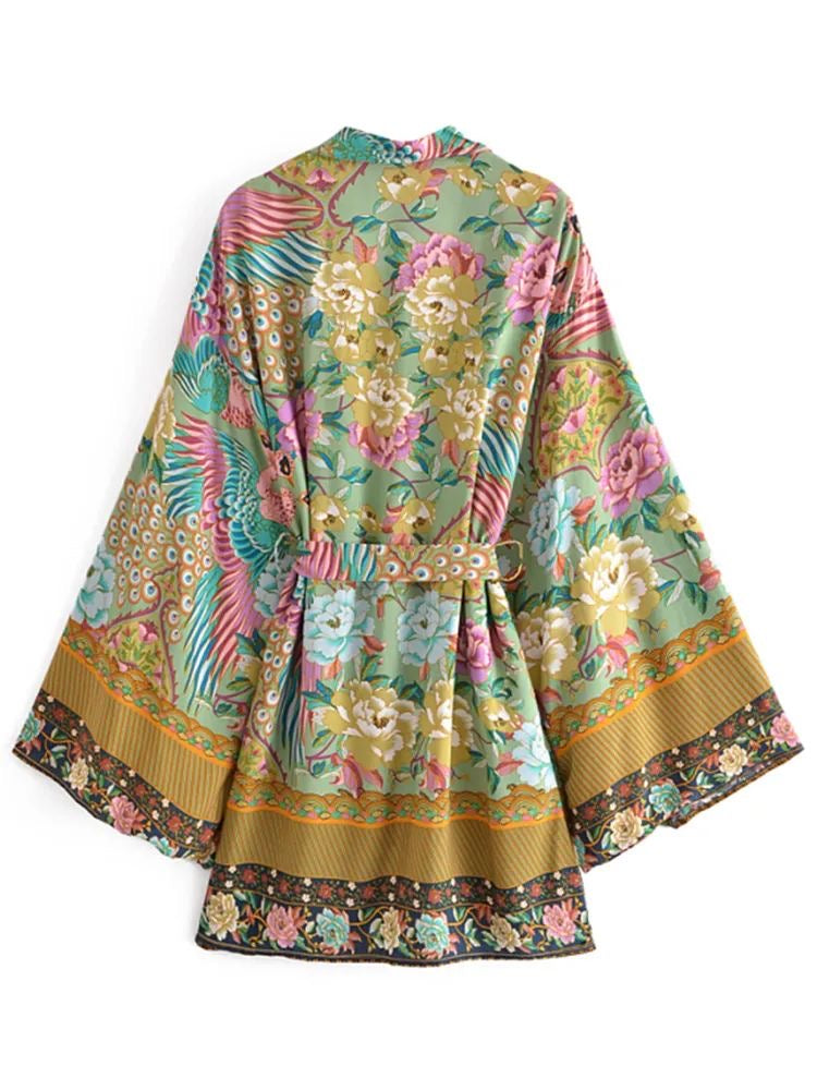 Short Kimono Mistic Peacock Green from. 1love2hugs3kisses ibiza