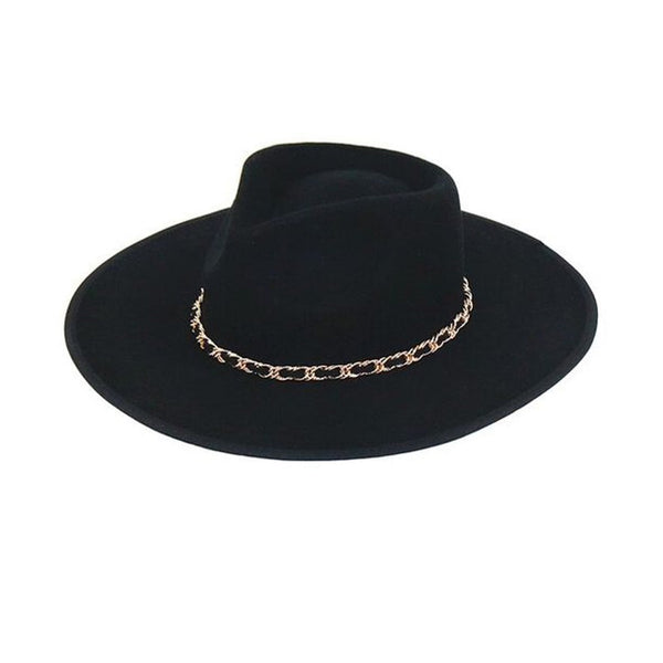 Wool Hat Frankie with Chain - Black from 1love2hugs3kisses Ibiza